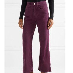 3x1 N.Y.C. Wide Leg Cropped Burgandy Jeans